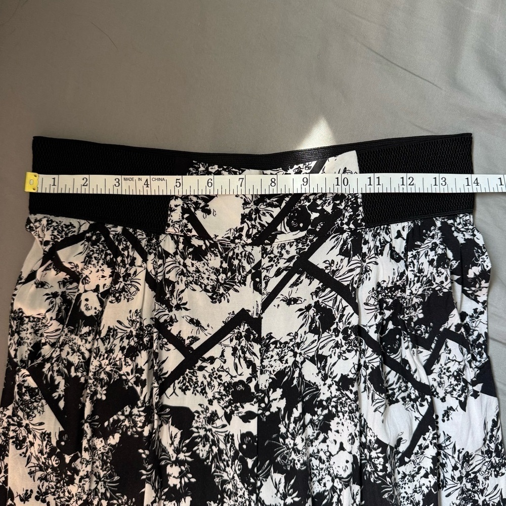 Xhilaration Black White High Waist Wide Leg Boho Pants Size S - Picture 7 of 7
